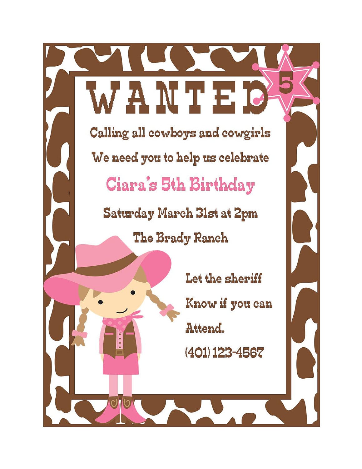 Cowgirl Birthday Invitation Digital File By Sweetdesignsbyregan