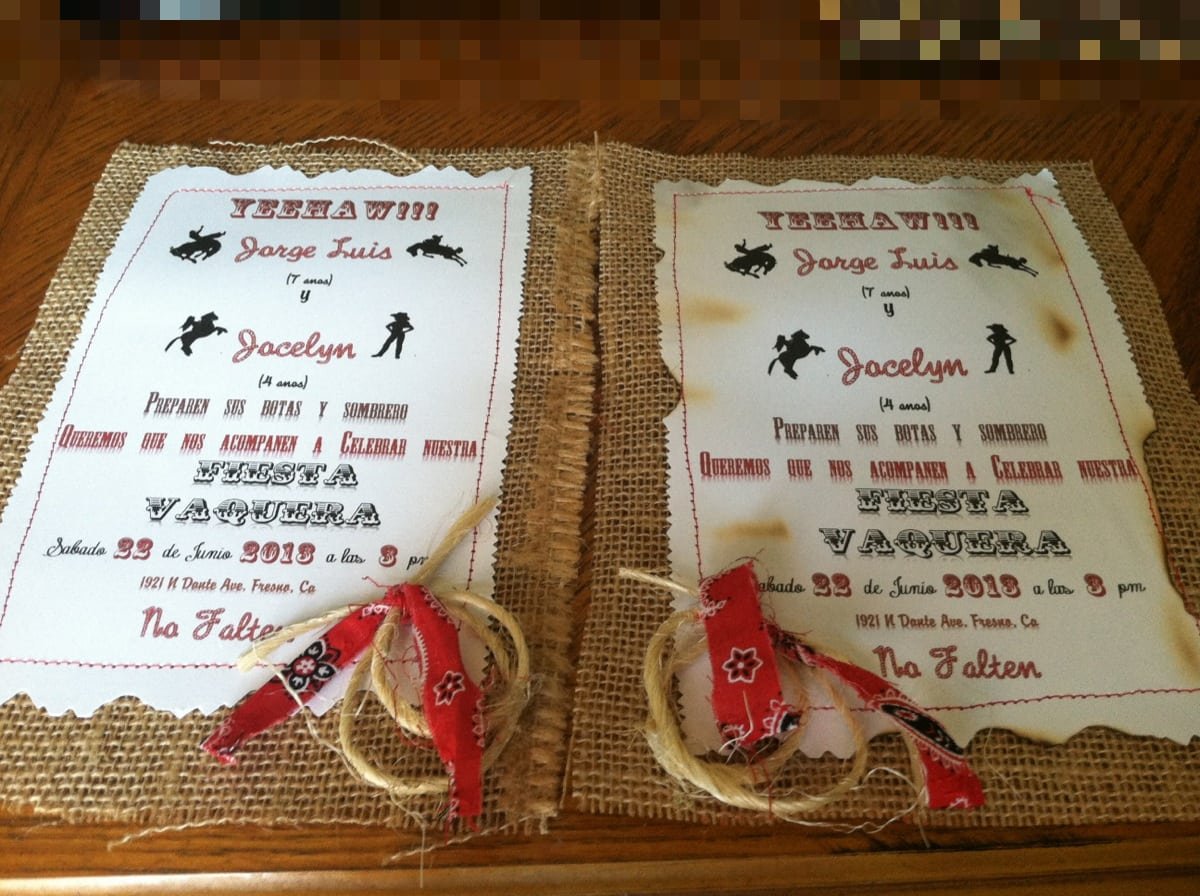 Cowgirl Party Invitations
