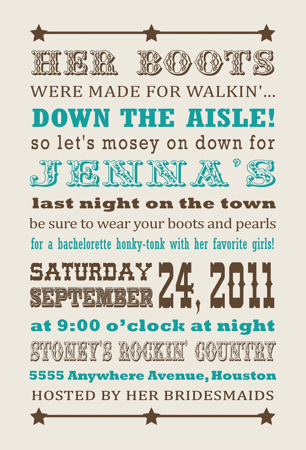 Cowgirl Western Bachelorette Party Invitation  $15 00, Via Etsy