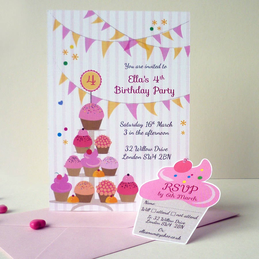 Cupcake Birthday Party Invitation