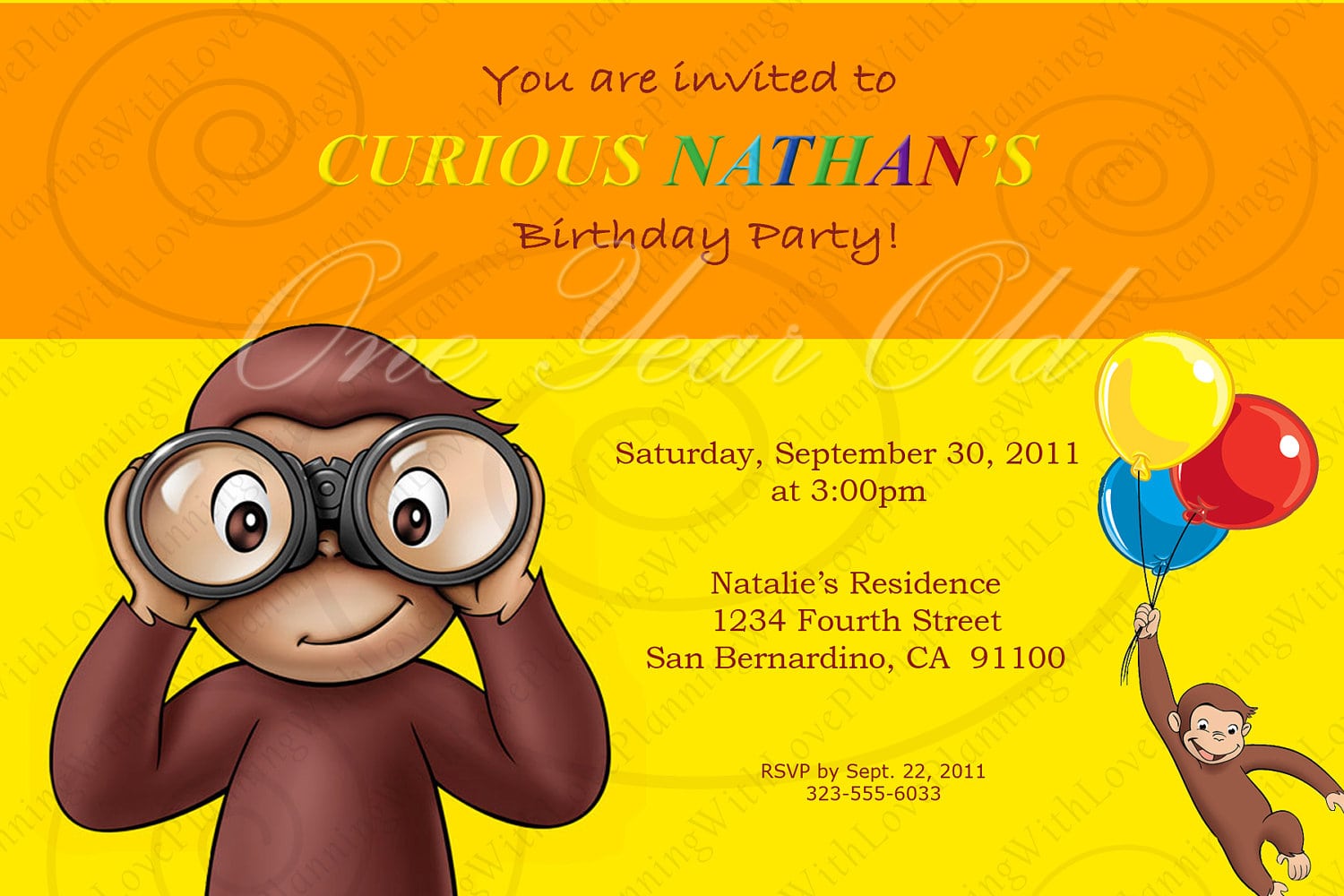 Curious George Birthday Invitations Ideas