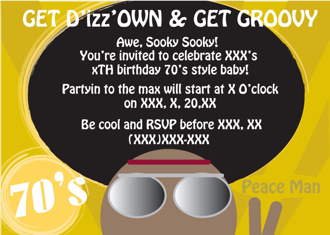 Custom 70s Theme Party Invitation