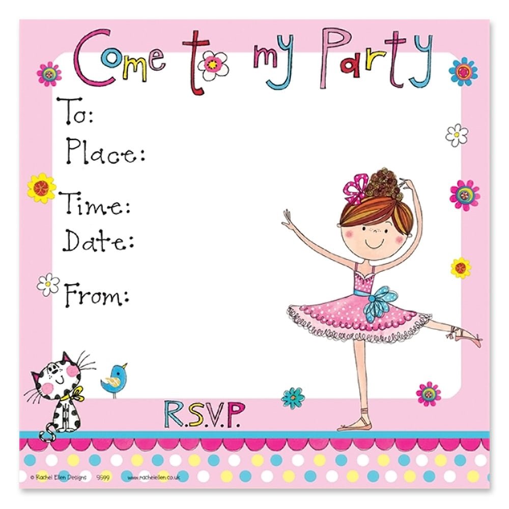 Dainty Ballerina Party Invitations