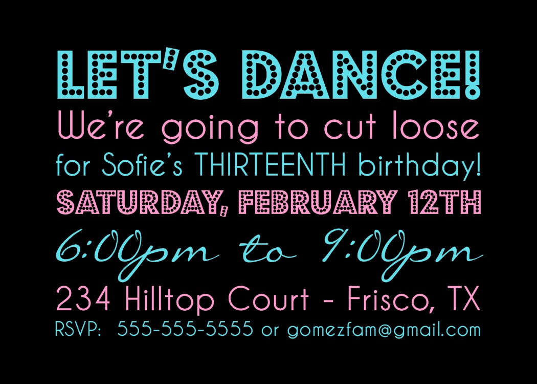 Dance Party Invitation Template