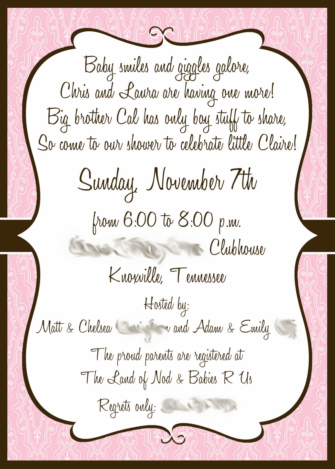 Designs Baby Shower Invite Wording