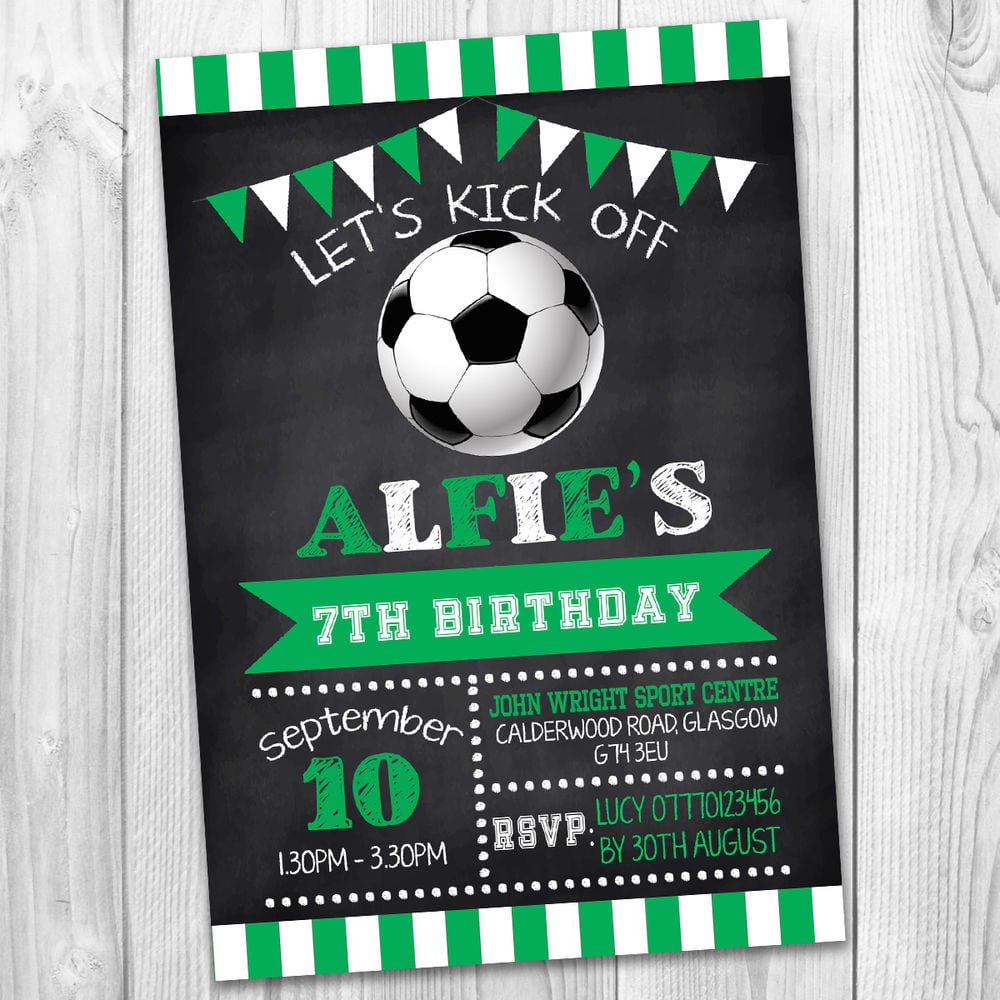 Details About Boys Girls Football Sport Personalised Party