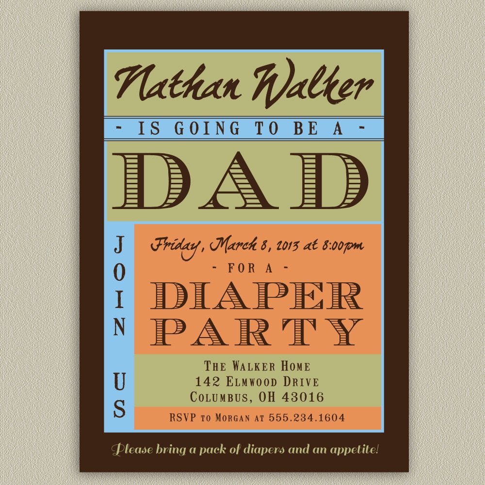 Diaper Party Invitations Templates