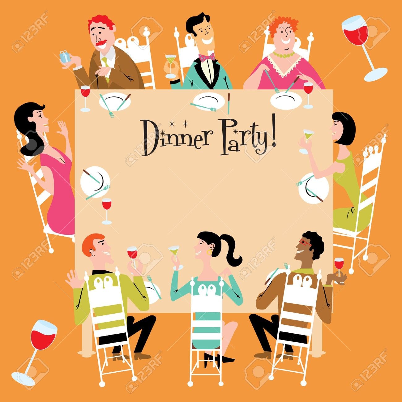 Dinner Party Invitation Royalty Free Cliparts, Vectors, And Stock