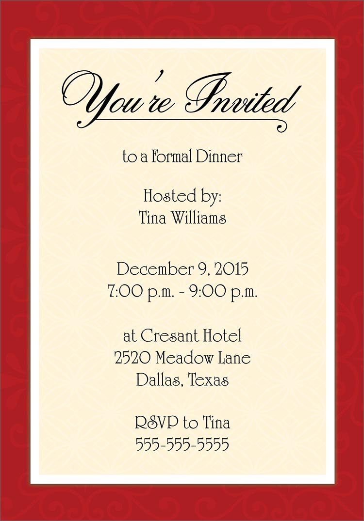 Dinner Party Invitation Template