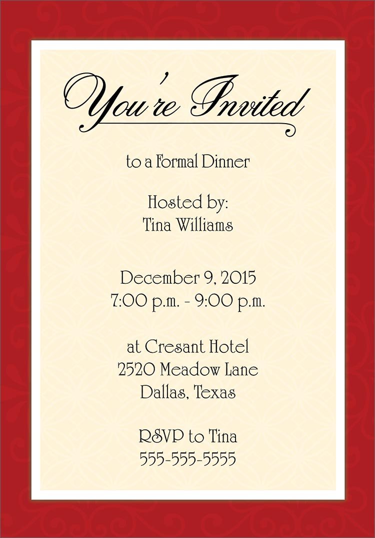 Dinner Party Invitation Template Word  Office Holiday Party