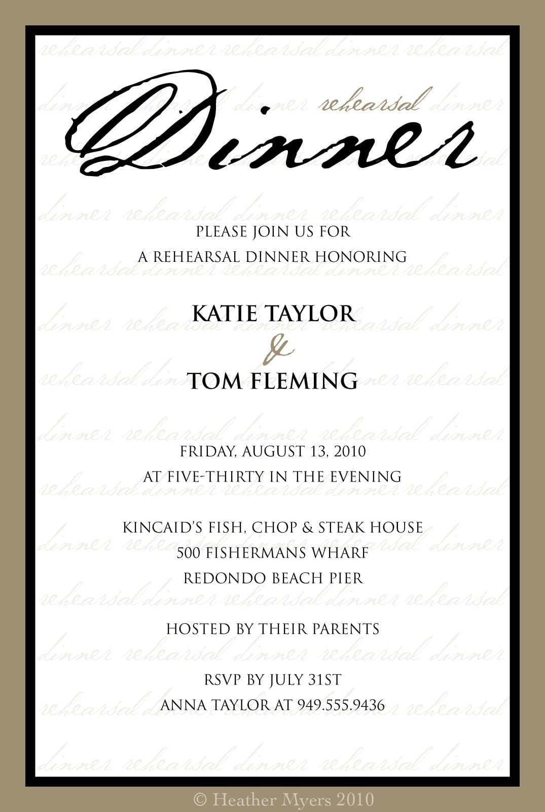 Dinner Party Invitations Templates