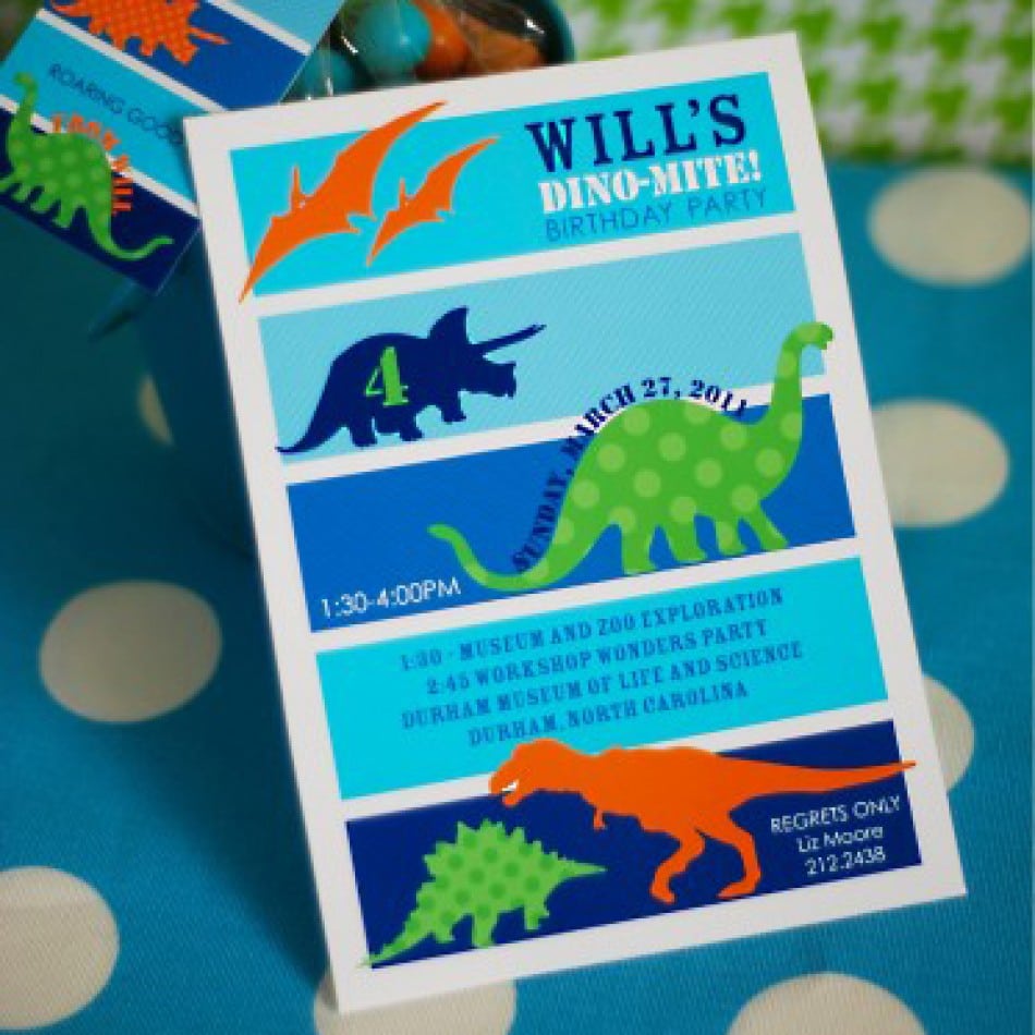 Dinosaur Birthday Party Invitations