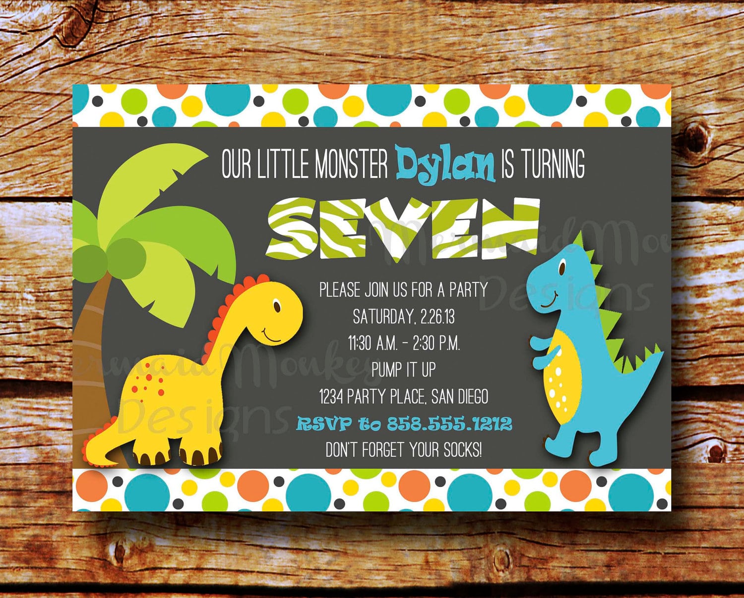 Dinosaur Birthday Party Invitations