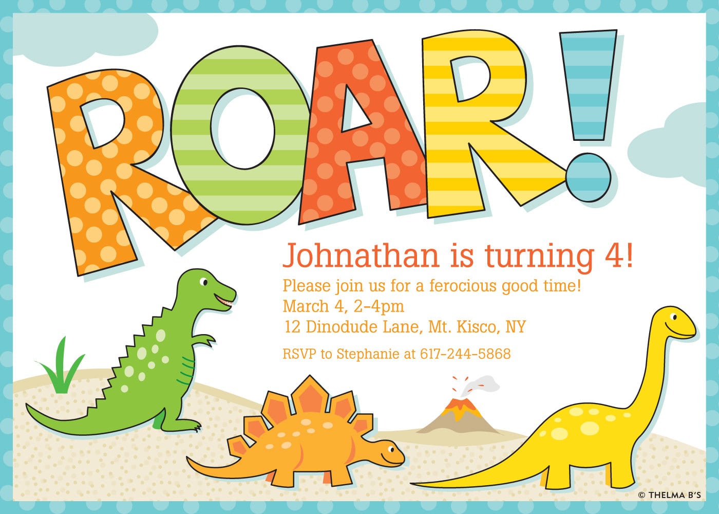 Dinosaur Party Invitations