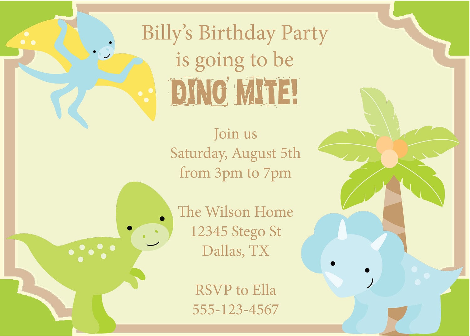 Dinosaur Party Invitations