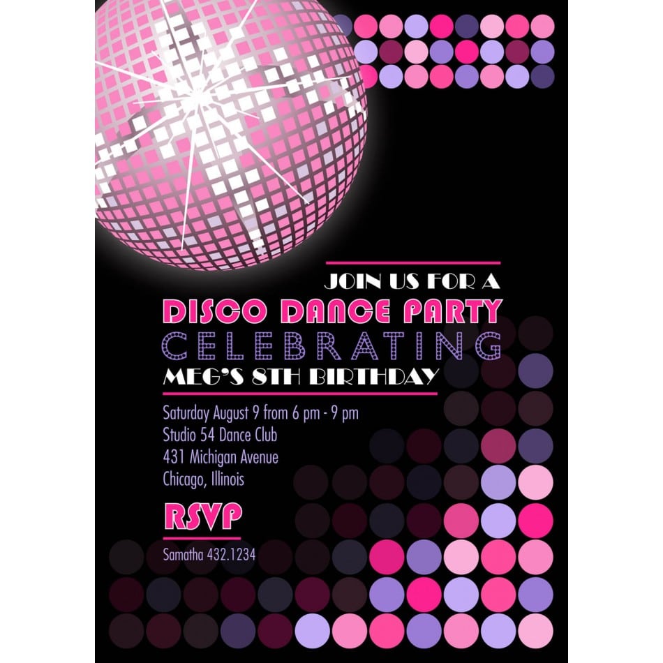 Disco Party Invitations
