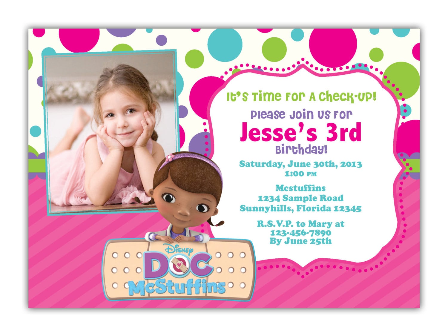 Doc Mcstuffins Birthday Party Invitations By Magentaprintsdigital