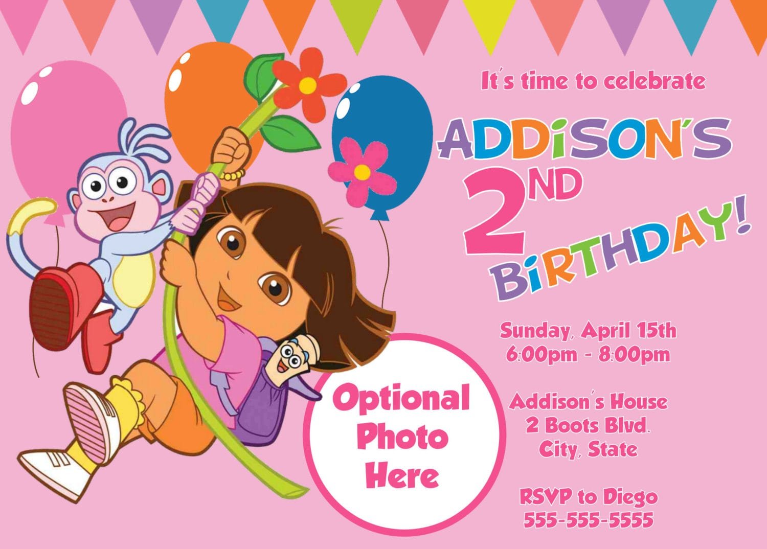 Dora Birthday Invitation