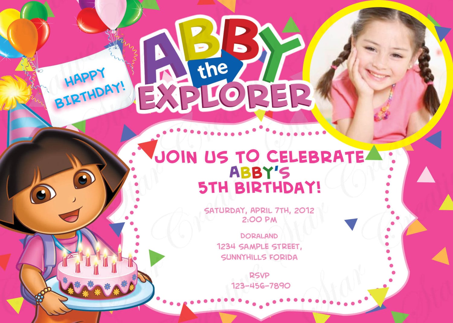 Dora Party Invitations