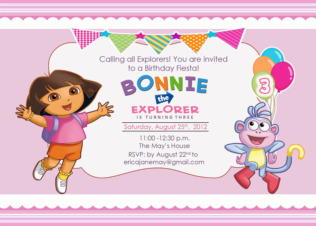 Dora The Explorer Birthday Party Invitations