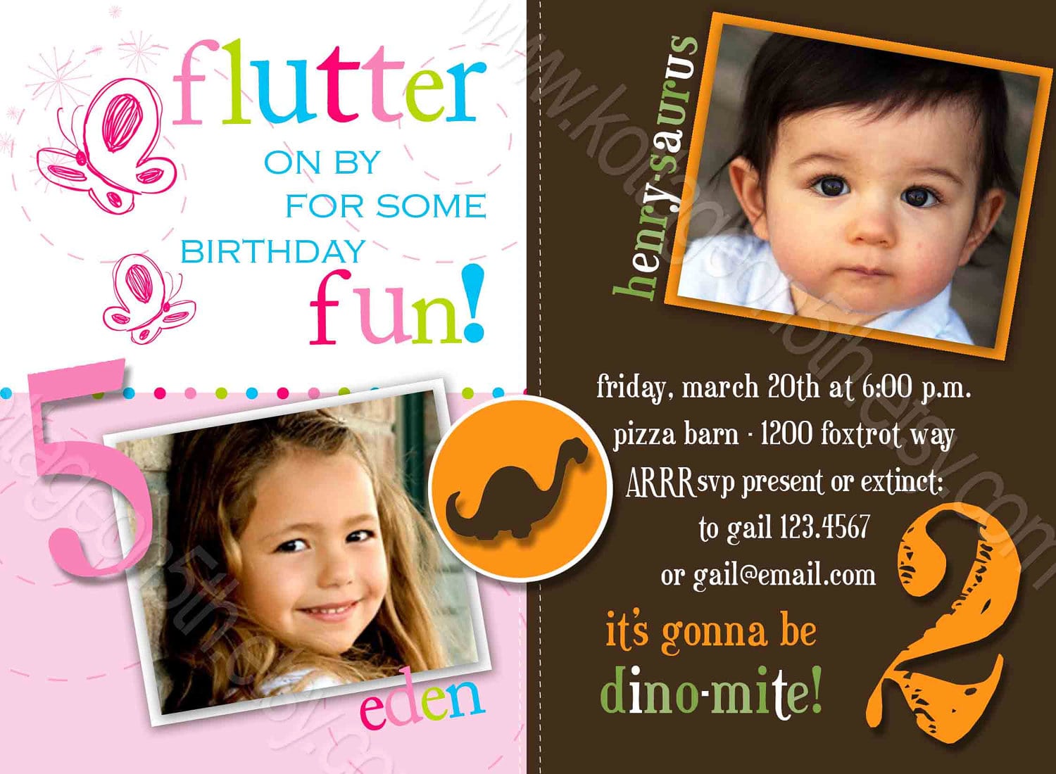 Double Birthday Party Invitations Nice Double Birthday Party