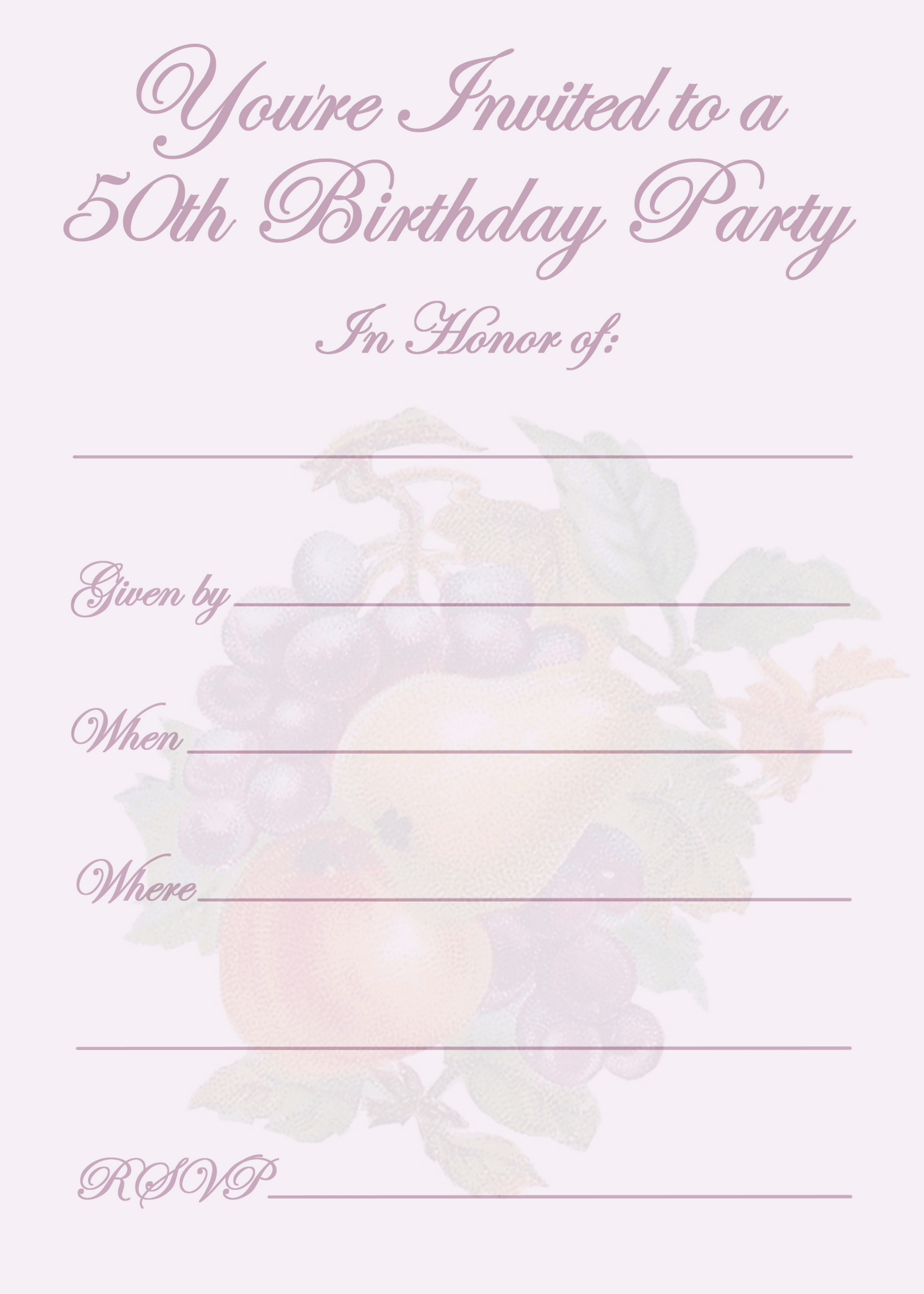 Downloadable Birthday Party Invitations