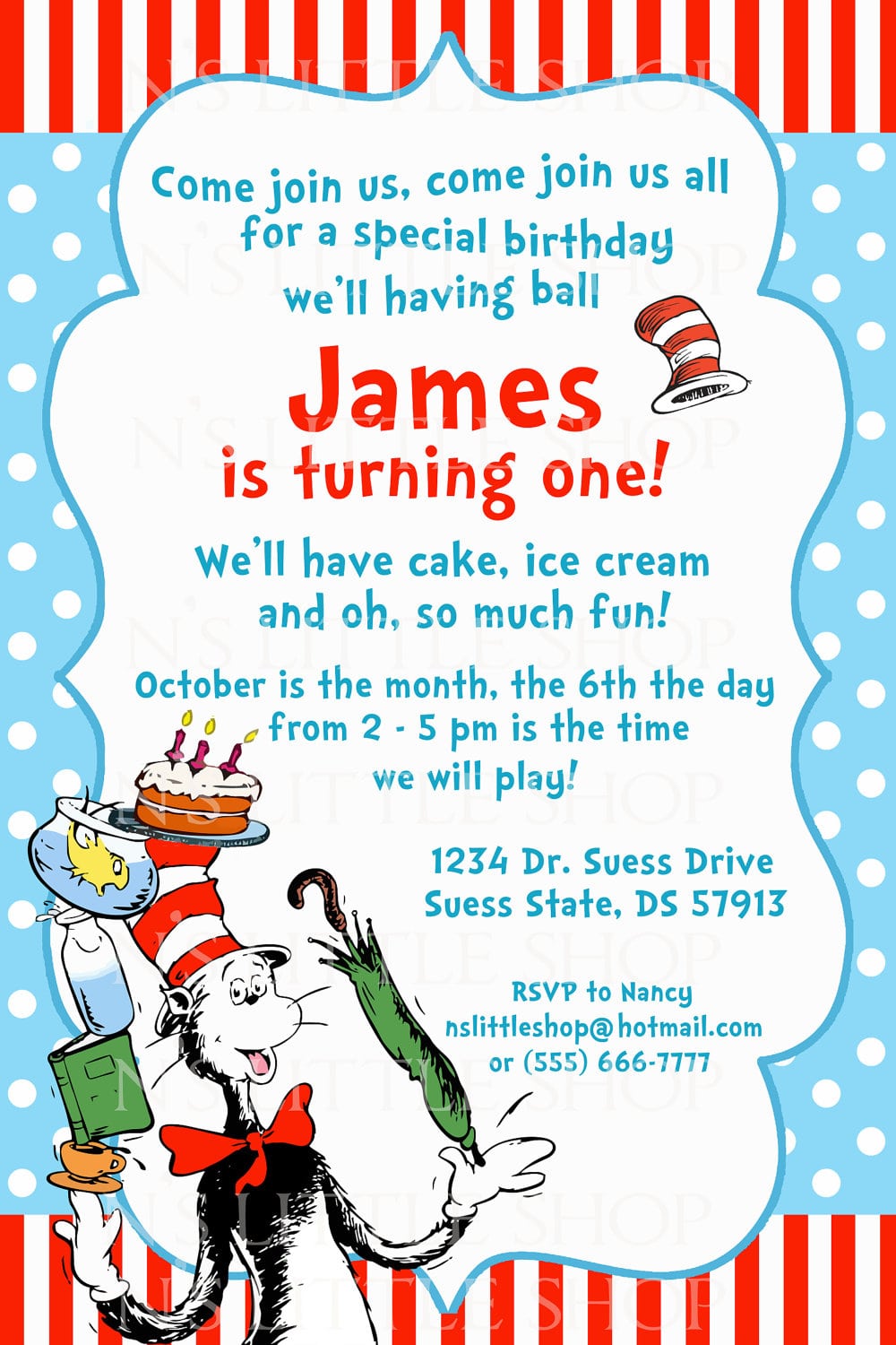 Dr Seuss Birthday Invitations Wording
