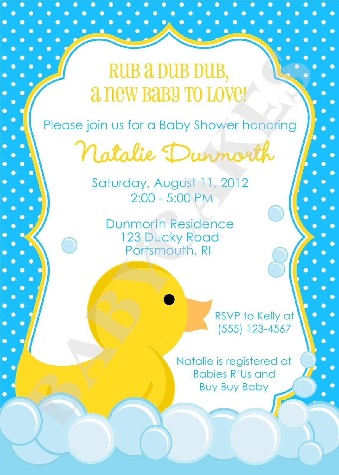 Ducky Baby Shower Invitations