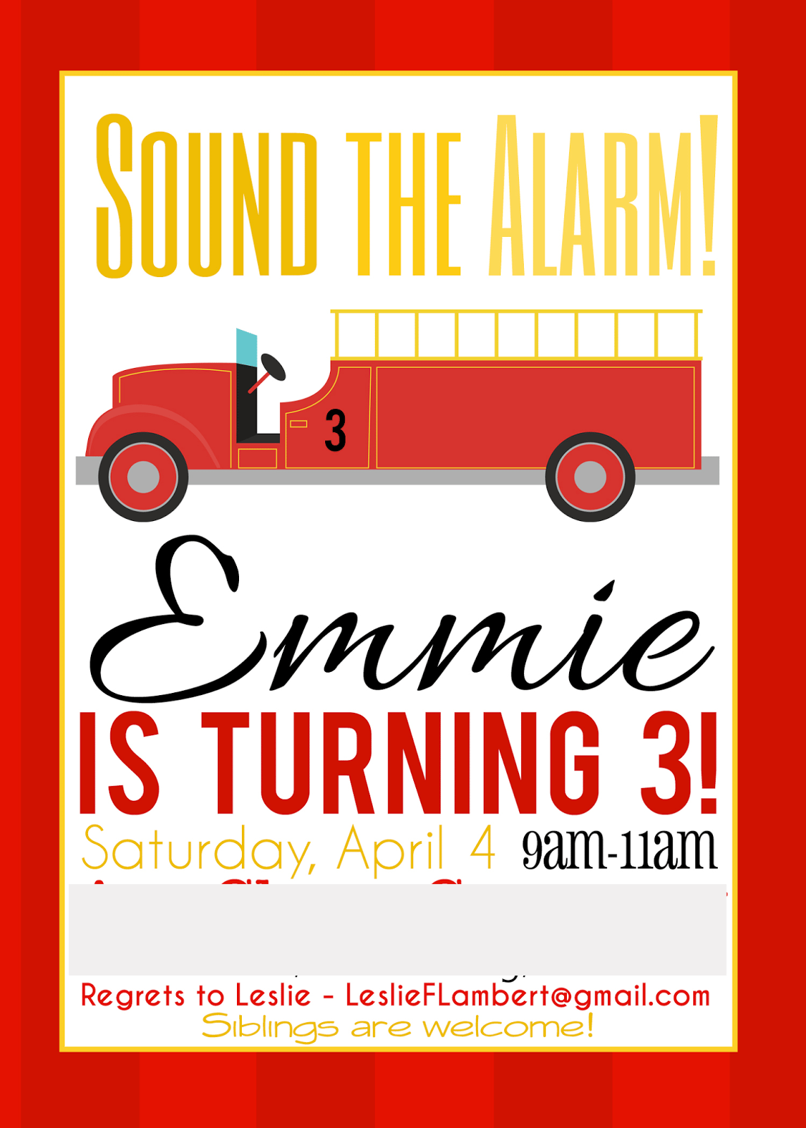 Emma Ramey's Firetruck 3rd Birthday Party
