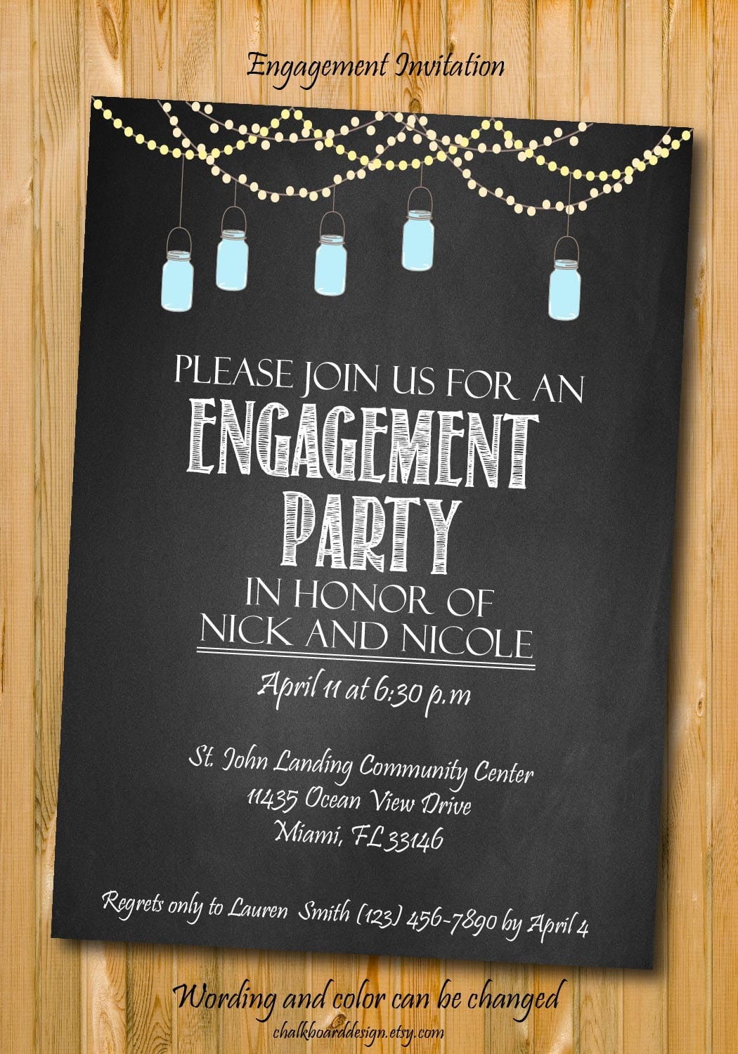 Engagement Invitation Engagement Party Invitation Custom