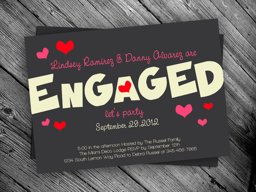 Engagement Party Invitation Card Template