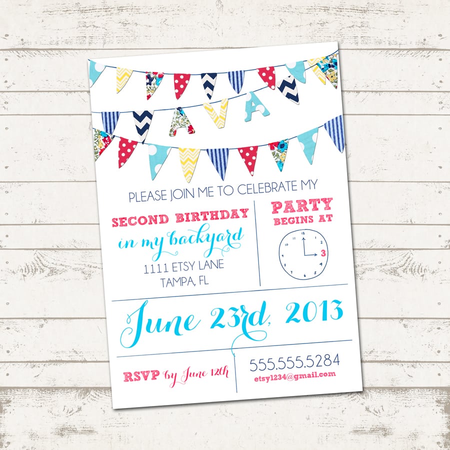 Etsy Birthday Invitations