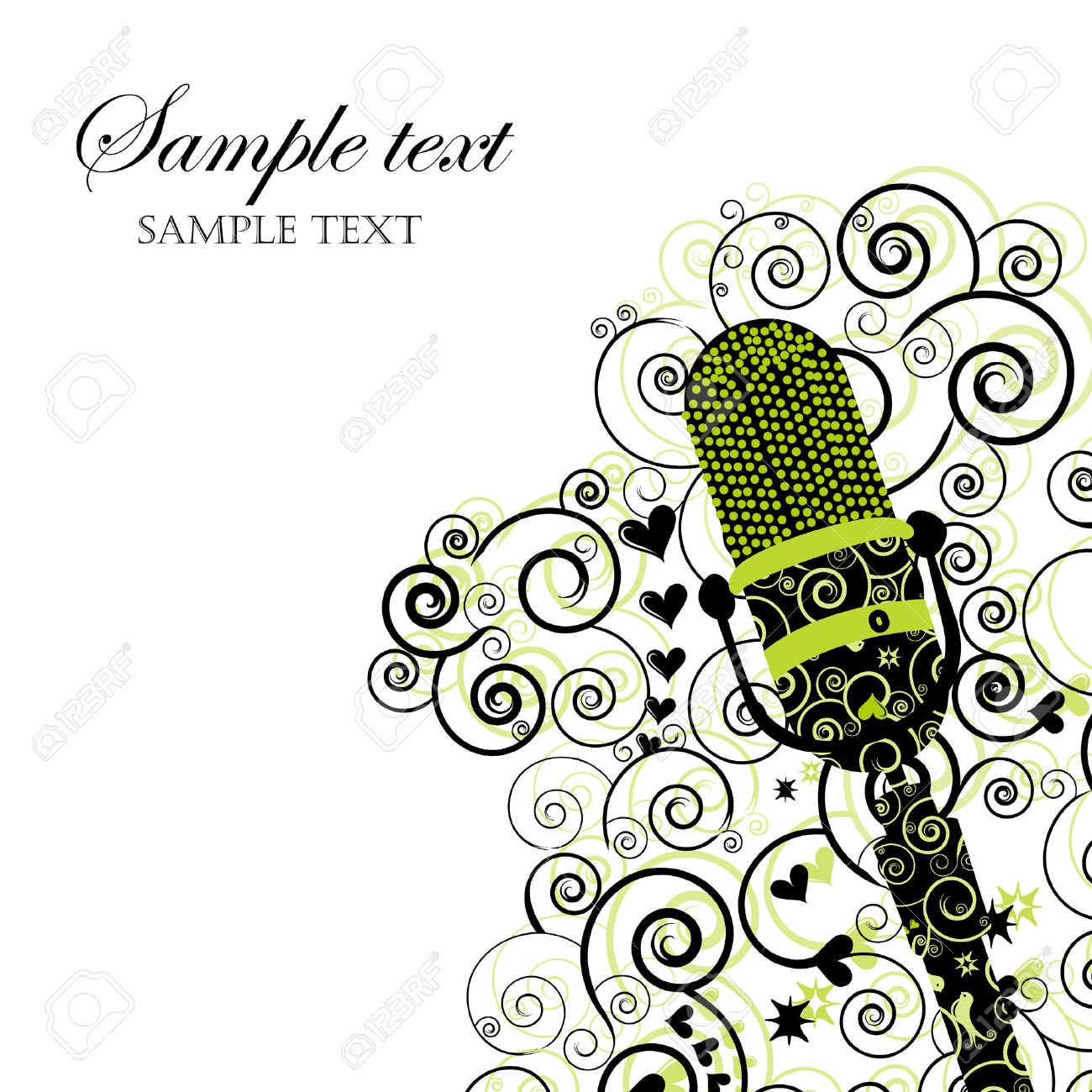 Event Invitation With Microphone Royalty Free Cliparts, Vectors