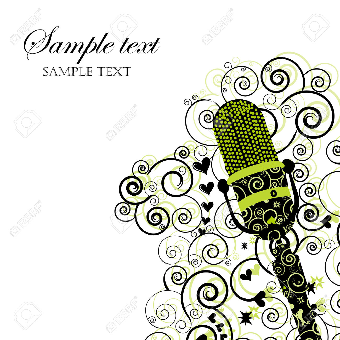 Event Invitation With Microphone Royalty Free Cliparts, Vectors