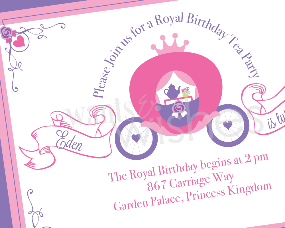 Fabulous Royal Princess Tea Party Invitations Almost Cool Birthday