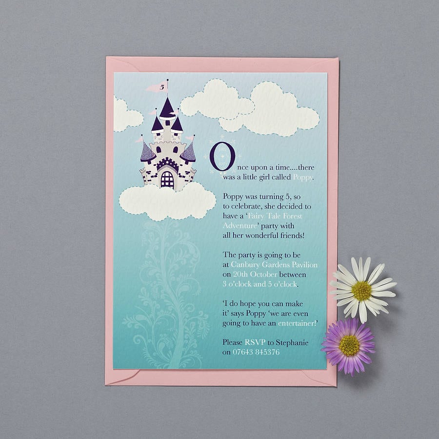Fairytale Princess Party Invitations By Bonnie Blackbird
