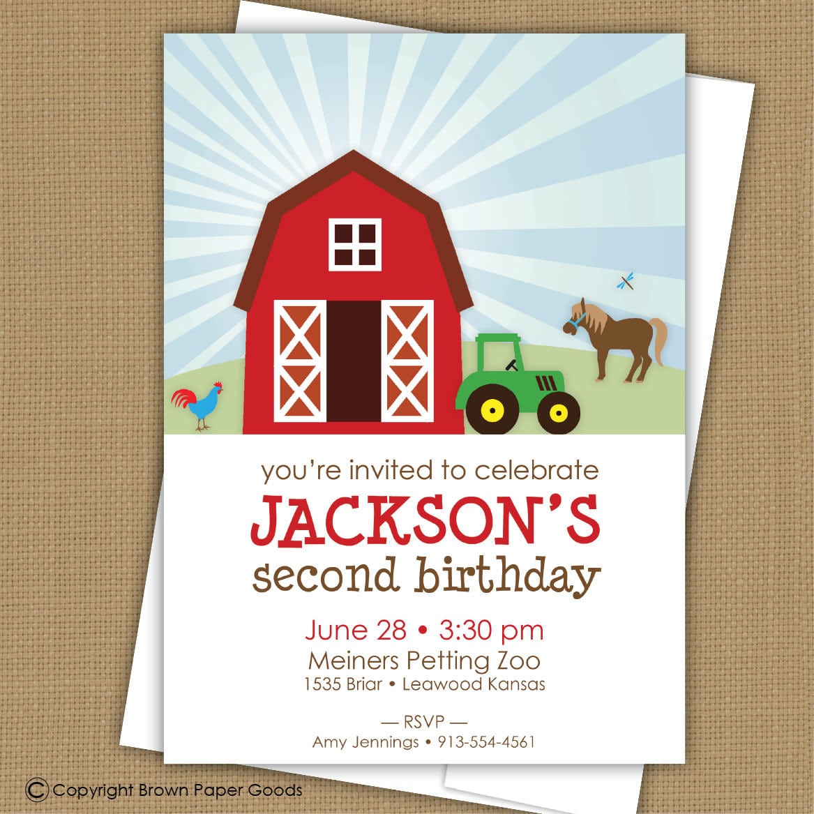 Farm Birthday Invitation  Barnyard Invitation
