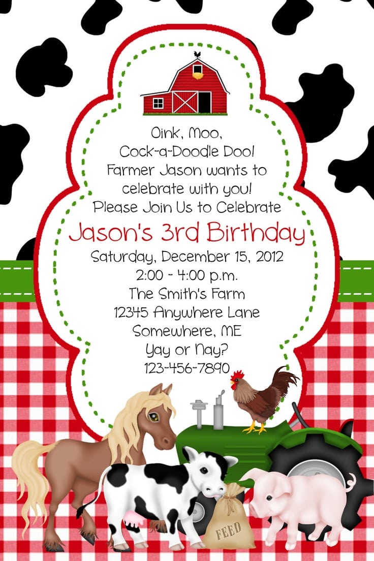 Farm Party Invitations