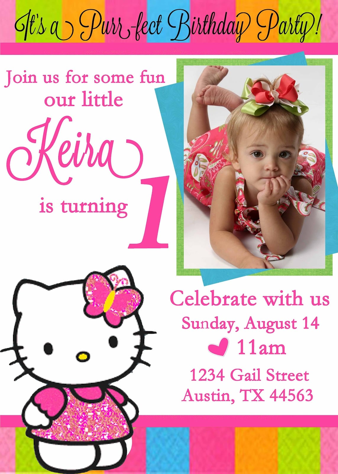 Fearsome Hello Kitty Birthday Party Invitations