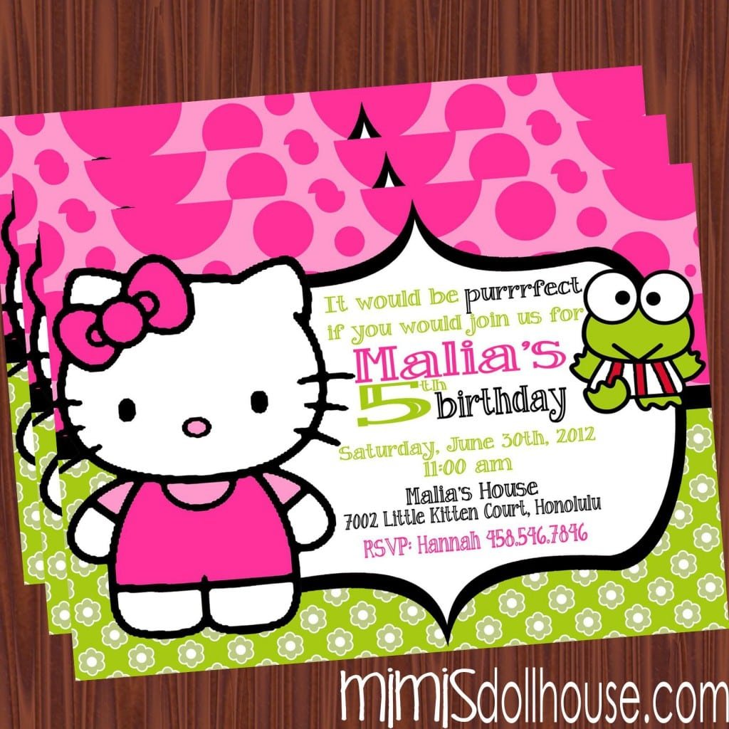 Fearsome Hello Kitty Birthday Party Invitations