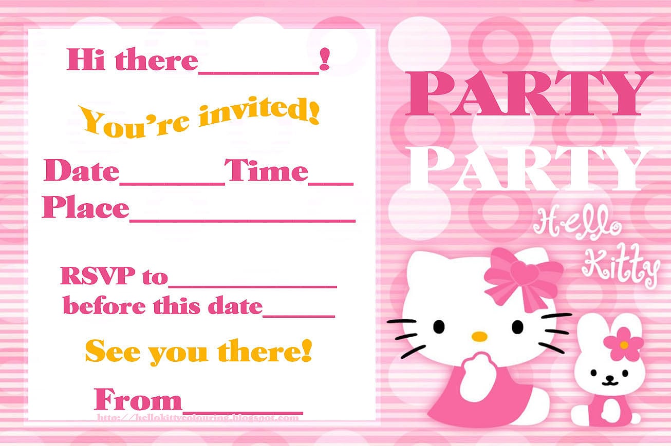 Fine Free Printable Hello Kitty Party Invitations All Luxurious