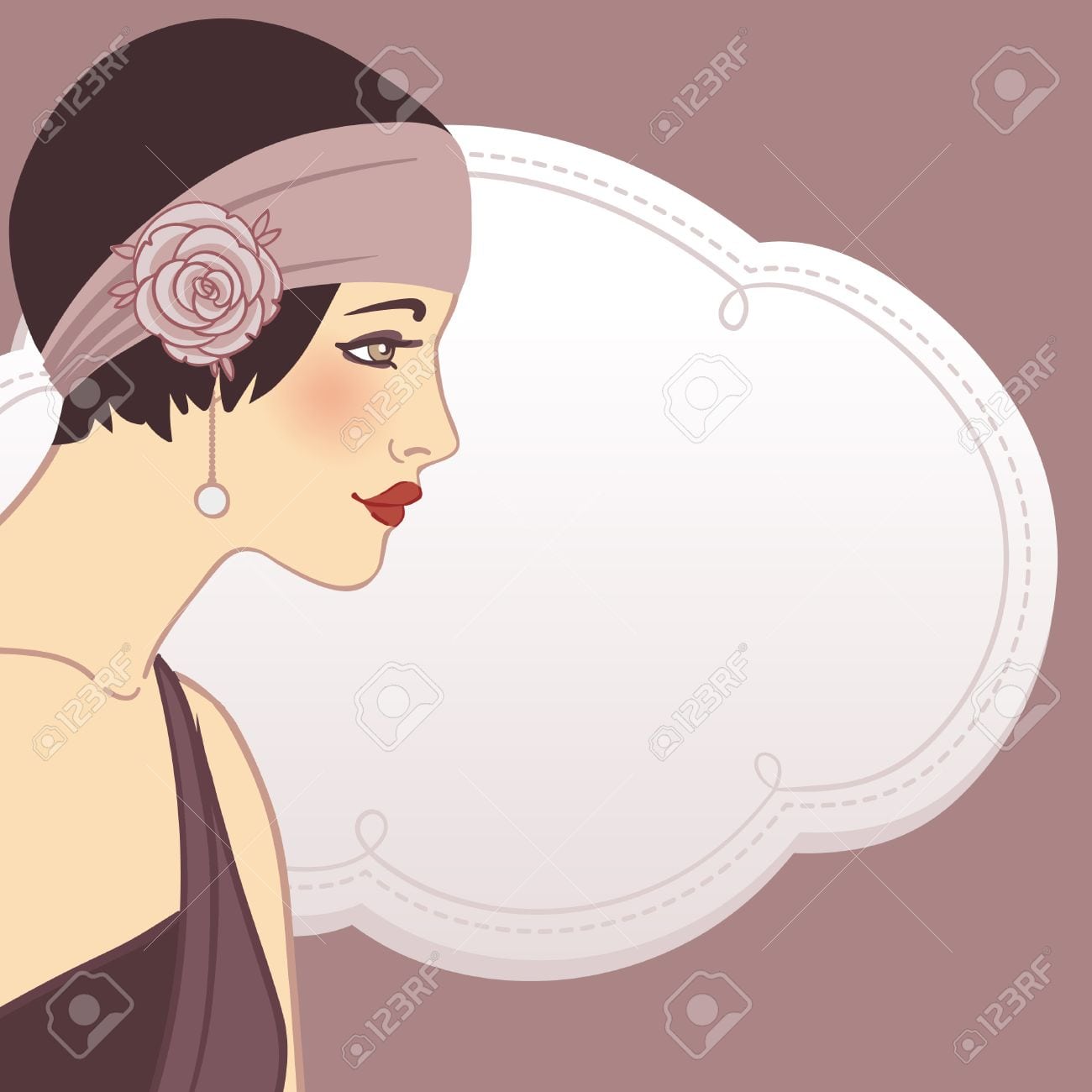 Flapper Girls Set  Retro Party Invitation Design In 20's Style