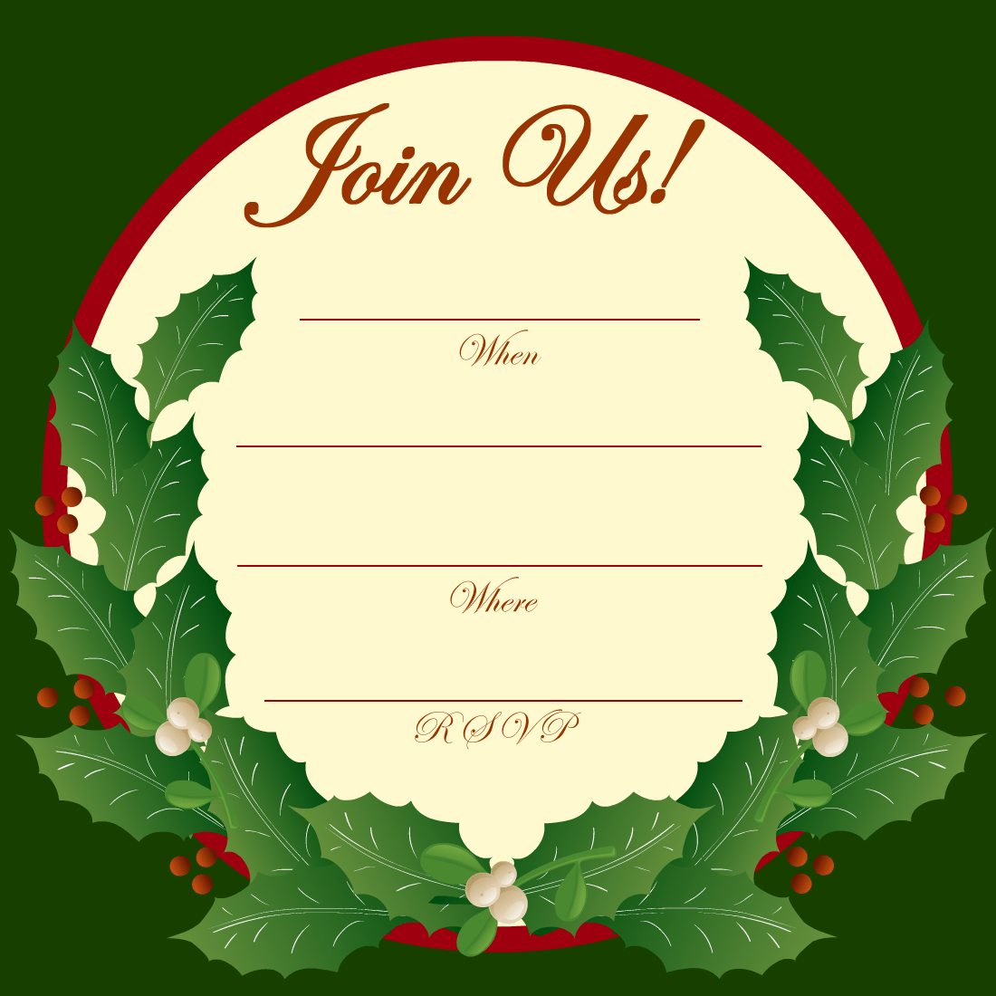 Free Christmas Party Invitation Clipart