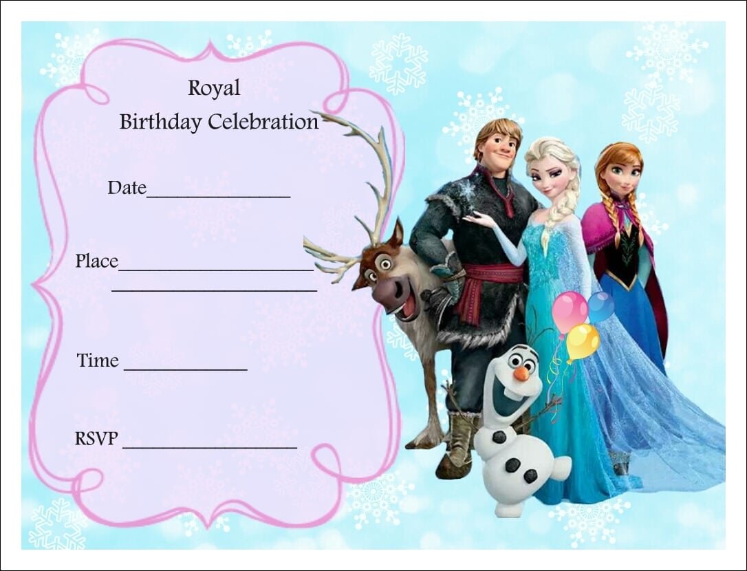 Free Frozen Birthday Party Invitations
