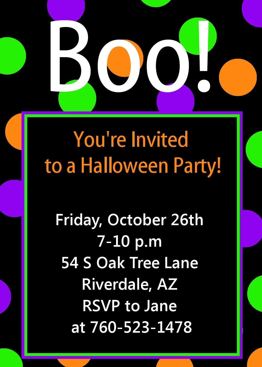 Free Halloween Birthday Party Invitation Templates