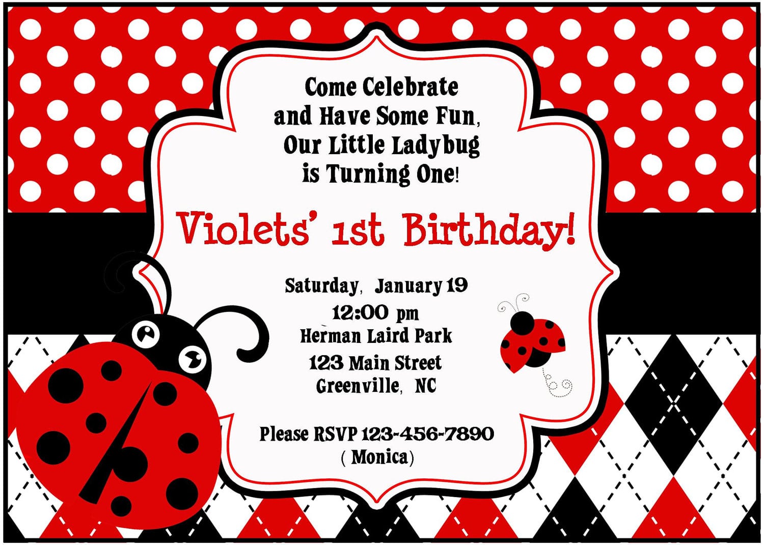 Free Ladybug Invitation Templates