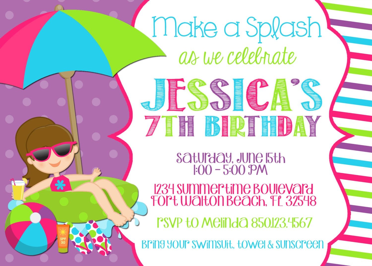 Free Pool Party Invitations Templates