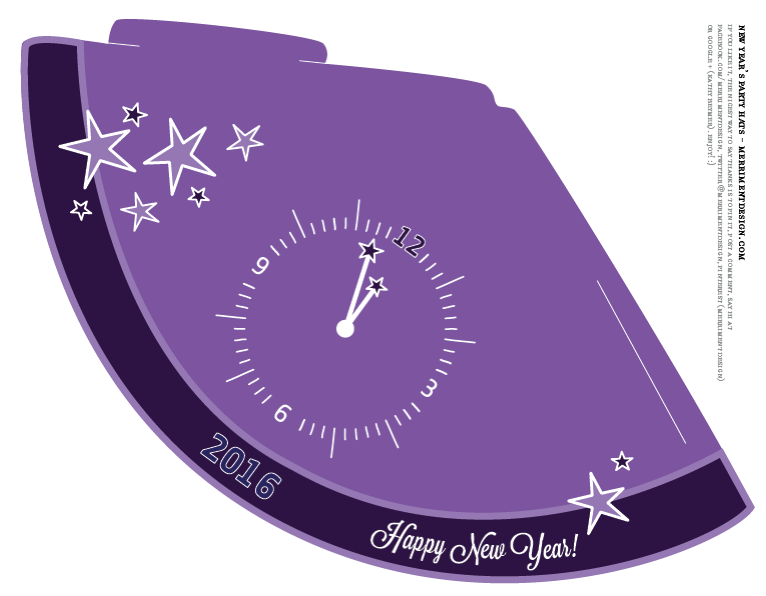 Free Printable 2016 New Year's Eve Party Hat