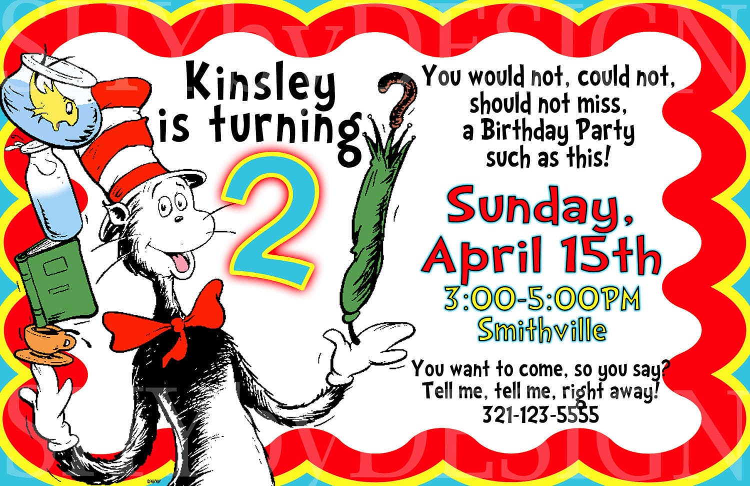 Free Printable Dr Seuss Birthday Invitations