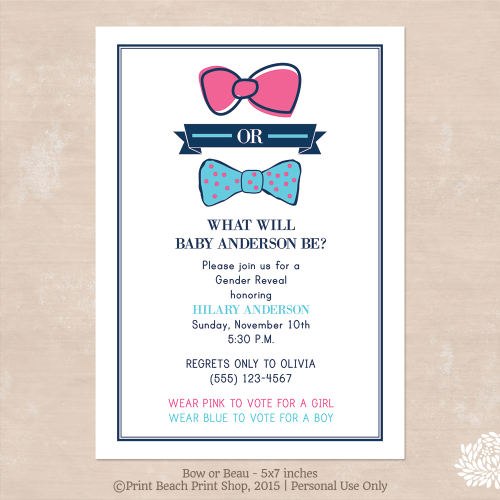 Free Printable Gender Reveal Party Invitations